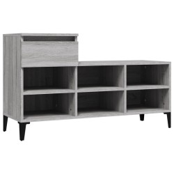 vidaXL Mueble zapatero madera contrachapada gris Sonoma 102x36x60 cm