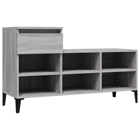 vidaXL Mueble zapatero madera contrachapada gris Sonoma 102x36x60 cm