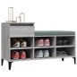 vidaXL Mueble zapatero madera contrachapada gris Sonoma 102x36x60 cm
