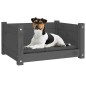 vidaXL Cama para perros madera maciza de pino gris 55,5x45,5x28 cm vidaXL Cama para perros madera maciza de pino gris 55,5x45,5x28 cm