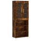 vidaXL Aparador alto madera contrachapada roble ahumado 69,5x34x180 cm