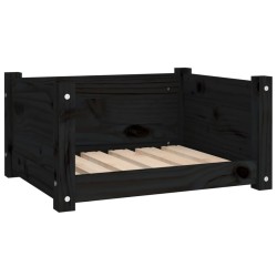 vidaXL Cama para perros madera maciza de pino negro 55,5x45,5x28 cm