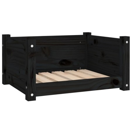 vidaXL Cama para perros madera maciza de pino negro 55,5x45,5x28 cm