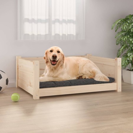 vidaXL Cama para perros madera maciza de pino 75,5x55,5x28 cm
