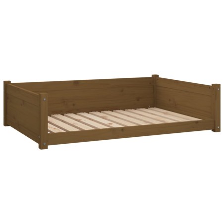 vidaXL Cama para perros madera de pino marrón miel 105,5x75,5x28 cm