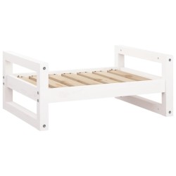 vidaXL Cama para perros madera maciza de pino blanco 65,5x50,5x28 cm