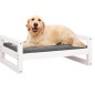 vidaXL Cama para perros madera maciza de pino blanco 75,5x55,5x28 cm