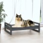 vidaXL Cama para perros madera maciza de pino gris 95,5x65,5x28 cm vidaXL Cama para perros madera maciza de pino gris 95,5x65,5x28 cm