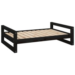 vidaXL Cama para perros madera maciza de pino negro 95,5x65,5x28 cm