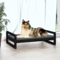 vidaXL Cama para perros madera maciza de pino negro 95,5x65,5x28 cm vidaXL Cama para perros madera maciza de pino negro 95,5x65,5x28 cm