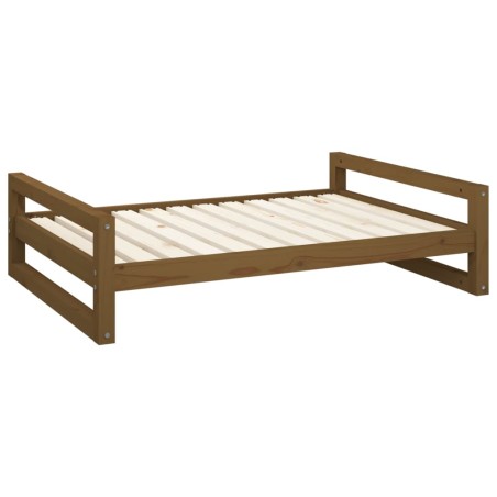 vidaXL Cama para perros madera de pino marrón miel 105,5x75,5x28 cm
