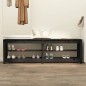 vidaXL Banco zapatero de madera maciza de pino negro 160x36,5x50 cm vidaXL Banco zapatero de madera maciza de pino negro 160x36,5x50 cm