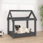 vidaXL Cama para perros madera maciza de pino gris 71x55x70 cm