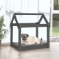 vidaXL Cama para perros madera maciza de pino gris 71x55x70 cm
