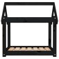 vidaXL Cama para perros madera maciza de pino negro 71x55x70 cm vidaXL Cama para perros madera maciza de pino negro 71x55x70 cm