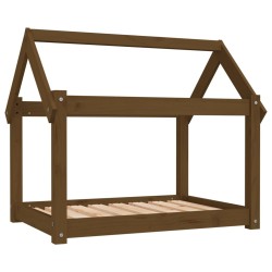 vidaXL Cama para perros madera maciza pino marrón miel 81x60x70 cm