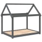 vidaXL Cama para perros madera maciza de pino gris 111x80x100 cm