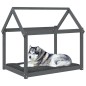 vidaXL Cama para perros madera maciza de pino gris 111x80x100 cm