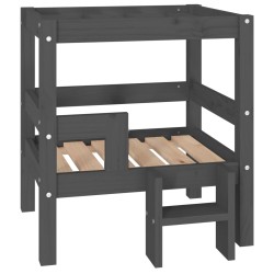vidaXL Cama para perros madera maciza de pino gris 55,5x53,5x60 cm