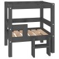 vidaXL Cama para perros madera maciza de pino gris 55,5x53,5x60 cm