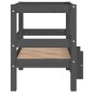 vidaXL Cama para perros madera maciza de pino gris 55,5x53,5x60 cm
