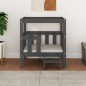 vidaXL Cama para perros madera maciza de pino gris 65,5x43x70 cm