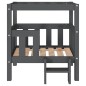 vidaXL Cama para perros madera maciza de pino gris 65,5x43x70 cm