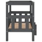 vidaXL Cama para perros madera maciza de pino gris 65,5x43x70 cm