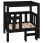 vidaXL Cama para perros madera maciza de pino negro 65,5x43x70 cm vidaXL Cama para perros madera maciza de pino negro 65,5x43x70 cm