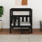 vidaXL Cama para perros madera maciza de pino negro 65,5x43x70 cm vidaXL Cama para perros madera maciza de pino negro 65,5x43x70 cm