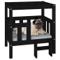 vidaXL Cama para perros madera maciza de pino negro 65,5x43x70 cm vidaXL Cama para perros madera maciza de pino negro 65,5x43x70 cm