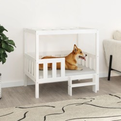  vidaXL Cama para perros madera maciza de pino blanco 95,5x73,5x900 cm