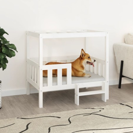  vidaXL Cama para perros madera maciza de pino blanco 95,5x73,5x900 cm