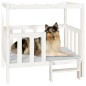  vidaXL Cama para perros madera maciza de pino blanco 105,5x83,5x100 cm