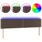 vidaXL Cabecero con LED cuero sintético marrón 200x5x78/88 cm vidaXL Cabecero con LED cuero sintético marrón 200x5x78/88 cm