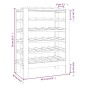 vidaXL Botellero madera maciza de pino 65x29x112 cm