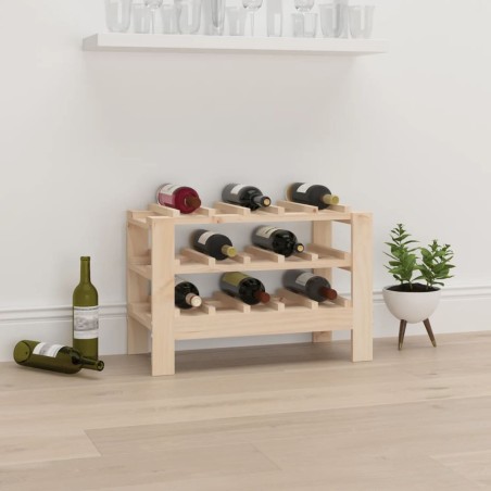 vidaXL Botellero madera maciza de pino 61,5x30x42 cm