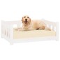 vidaXL Cama para perros madera maciza de pino blanca 75,5x55,5x28 cm vidaXL Cama para perros madera maciza de pino blanca 75,5x55,5x28 cm
