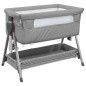 vidaXL Cuna con colchón tela de lino gris claro vidaXL Cuna con colchón tela de lino gris claro