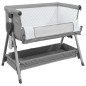 vidaXL Cuna con colchón tela de lino gris claro vidaXL Cuna con colchón tela de lino gris claro