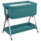 vidaXL Cuna con colchón tela de lino verde vidaXL Cuna con colchón tela de lino verde
