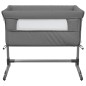 vidaXL Cuna con colchón tela de lino gris oscuro vidaXL Cuna con colchón tela de lino gris oscuro