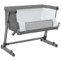 vidaXL Cuna con colchón tela de lino gris oscuro vidaXL Cuna con colchón tela de lino gris oscuro