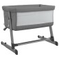 vidaXL Cuna con colchón tela de lino gris oscuro vidaXL Cuna con colchón tela de lino gris oscuro