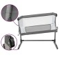 vidaXL Cuna con colchón tela de lino gris oscuro vidaXL Cuna con colchón tela de lino gris oscuro