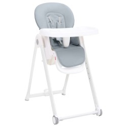vidaXL Trona de bebé de aluminio gris claro