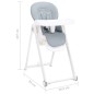 vidaXL Trona de bebé de aluminio gris claro vidaXL Trona de bebé de aluminio gris claro