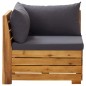 vidaXL Sofá seccional esquina 1 pza con cojines madera maciza acacia