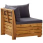 vidaXL Sofá seccional esquina 1 pza con cojines madera maciza acacia