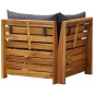 vidaXL Sofá seccional esquina 1 pza con cojines madera maciza acacia